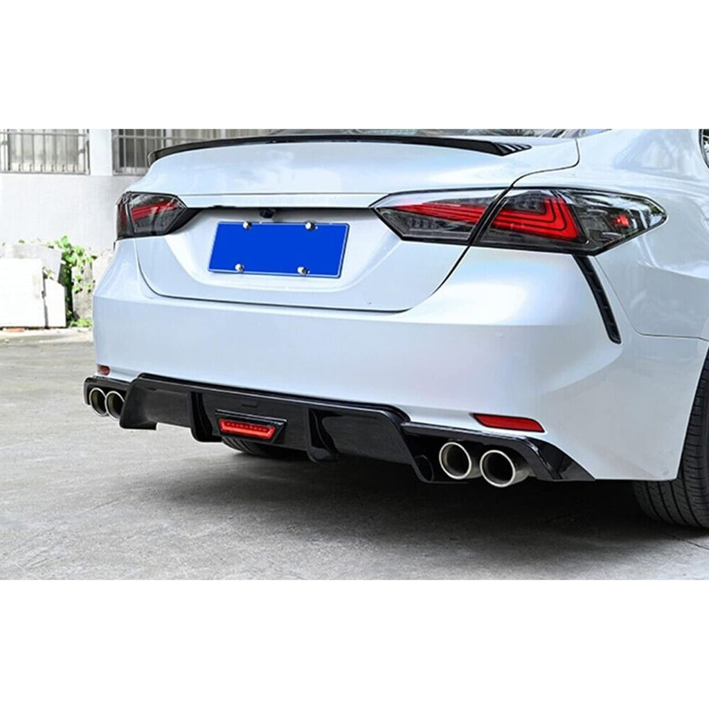Rear Lip Bumper Diffuser Compatibility with 2018-2022 Camry Rear Bumper Body Splitter Valance Lip - installed fitment view
