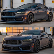 Load image into Gallery viewer, Front Lip Compatibility with 2024 2025 Mustang Front Bumper Lower Diffuser Chin Lip Protection Trim - installed fitment view