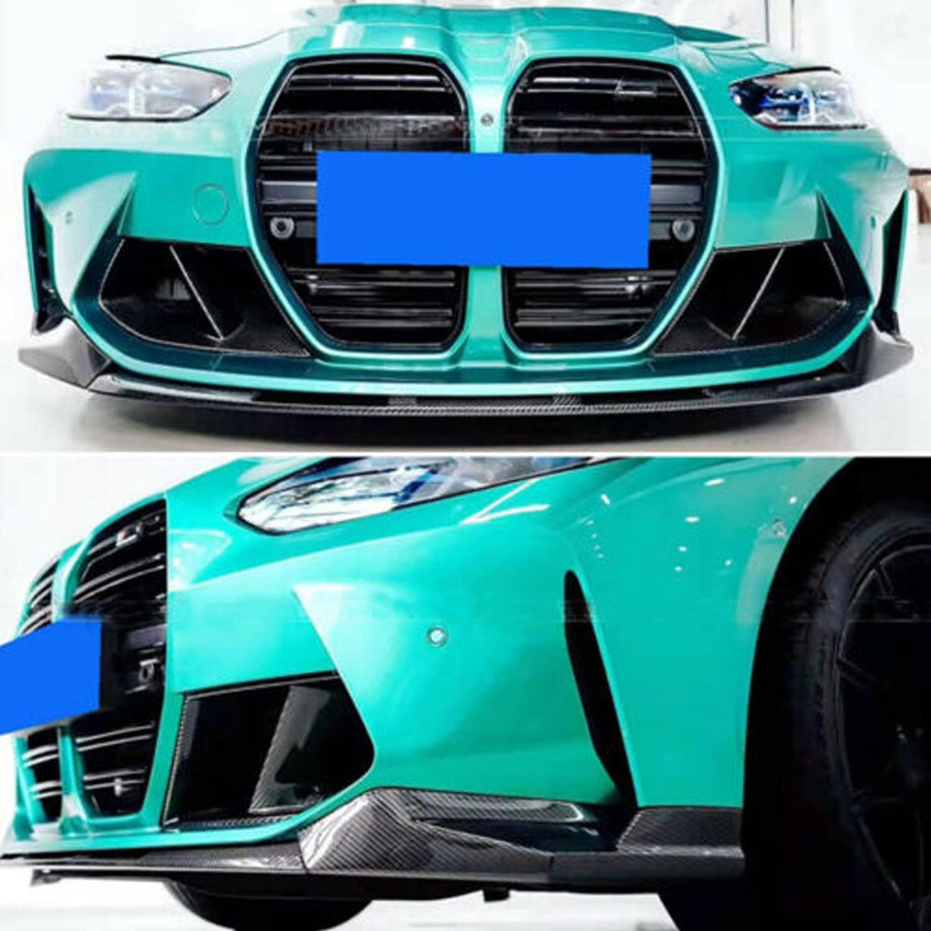 Front Lip Compatibility with 2021-2024 G80 M3 G82 G83 M4 Front Splitter Bumper Chin Lip Spoiler - installed fitment view