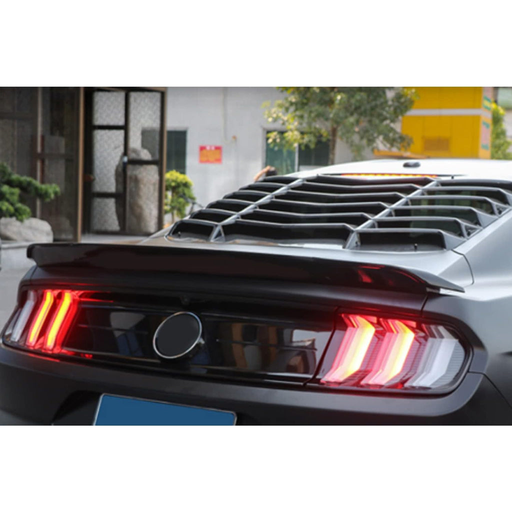 Rear Trunk Spoiler Compatibility with 2015-2021 Mustang GT Rear Trunk Spoiler Wing Lid Flap Spoiler - installed fitment view