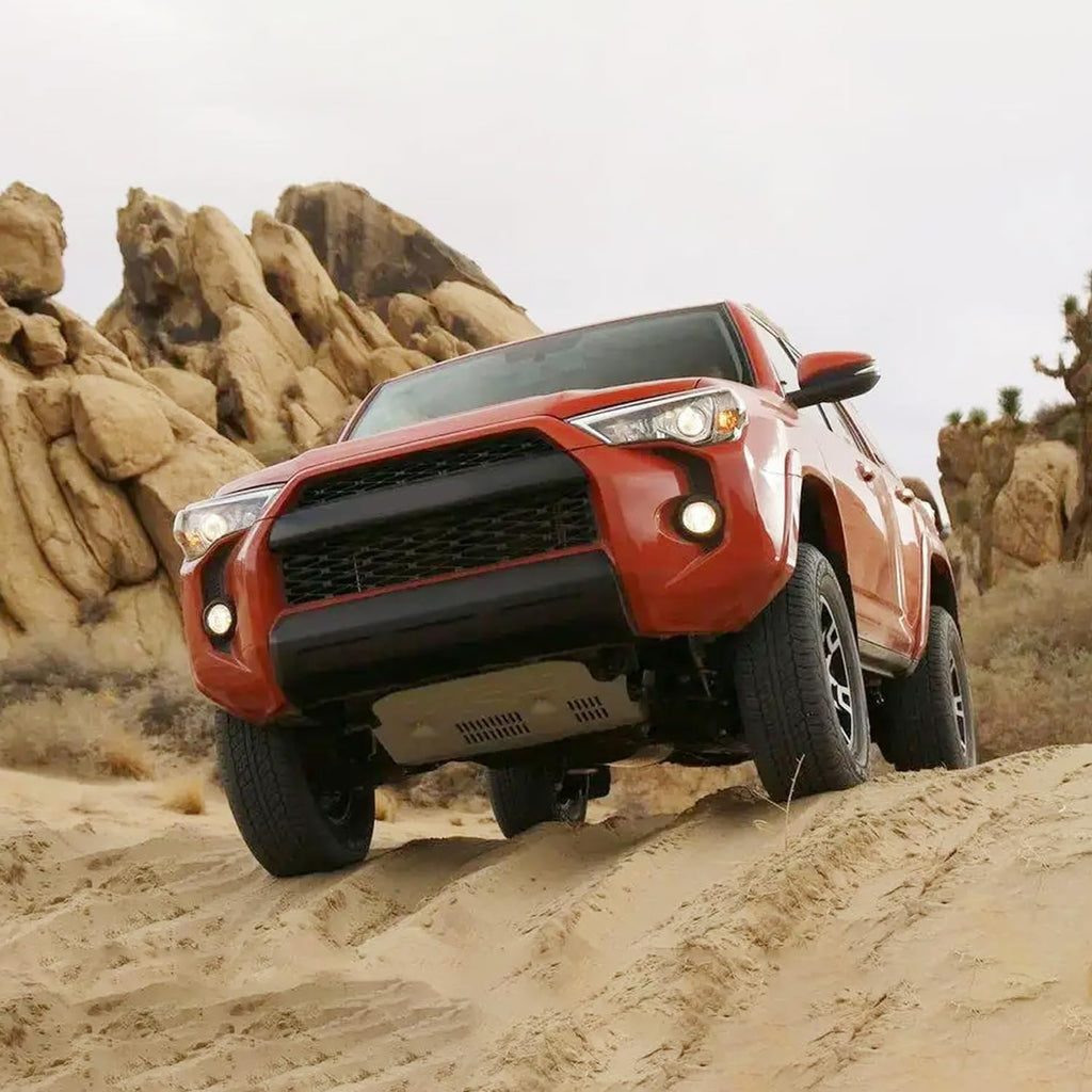 Front Bumper Compatible with 2014-2024 4Runner Lower Valance Panel Bumper Molding Replacement - installed fitment view