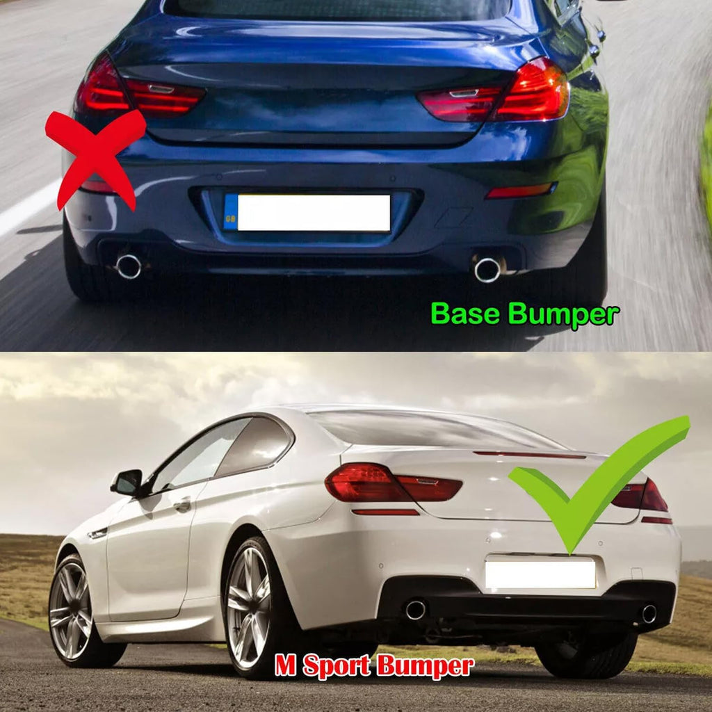 Rear Lip Compatibility with 2012-2018 6 Series F06 F12 F13 640i 650i M Sport Rear Bumper Chin - installed fitment view