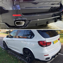 Load image into Gallery viewer, Rear Diffuser Compatibility with 2014-2018 X5 F15 Rear Bumper Chin Diffuser Kit Spoiler Splitter - installed fitment view