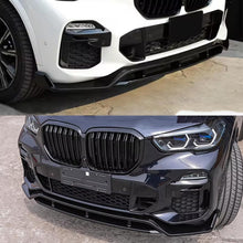 Load image into Gallery viewer, 2019-2023 X5 G05 M Sport Front Bumper Lower Valance Chin Lip Splitter Spoiler Kit (Gloss Black) - installed fitment view