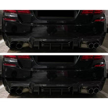 Load image into Gallery viewer, Rear Diffuser Compatibility with 2011-2016 5 Series F10 M5 M Sport Rear Bumper Chin Lip Quad - installed fitment view