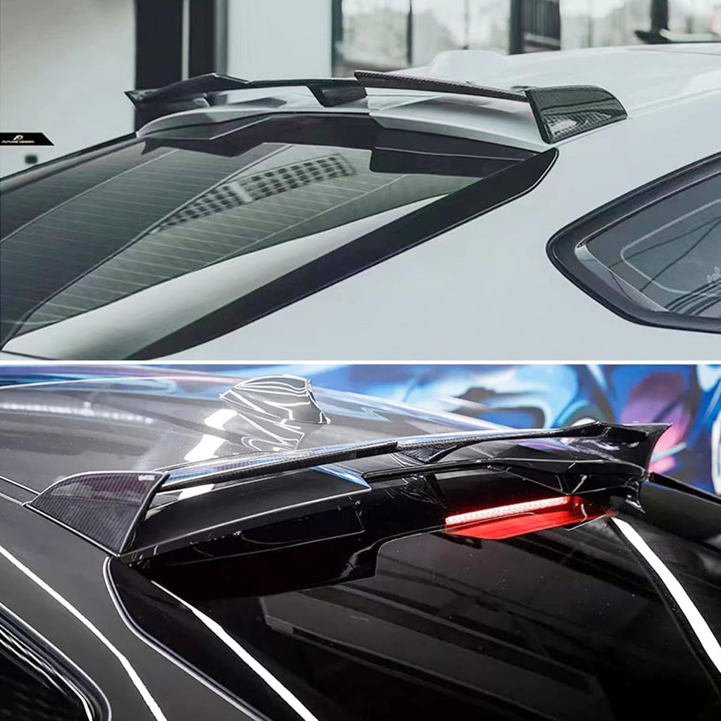 Rear Roof Spoiler Compatibility with 2020-2024 X6 G06 M Sport Rear Trunk Spliter Wing Lid (Carbon - installed fitment view