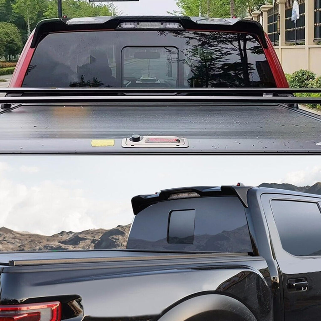 Roof Spoiler Compatibility with 2015-2020 F150 Rear Window Boot Roof Spoiler Wing Rear Spoiler - installed fitment view