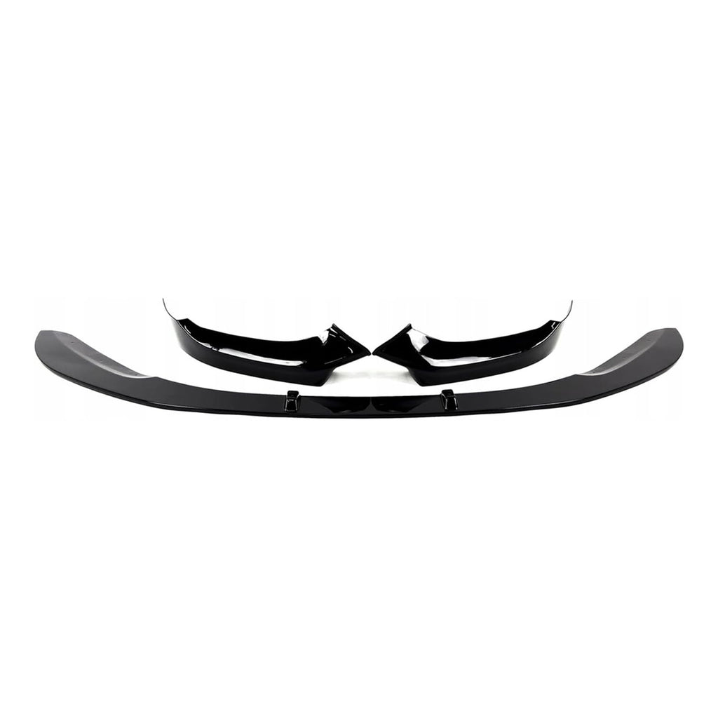 2015-2019 1 Series F20 F21 M Sport MP Styel Front Bumper Chin Lip Splitter Spoiler Kit (Gloss Black) - installed fitment view