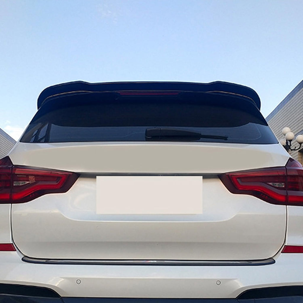Rear Roof Spoiler Compatibility with 2018-2023 X3 G01 Rear Trunk Spliter Wing Lip (Carbon Fiber - installed fitment view