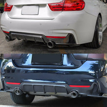 Load image into Gallery viewer, Compatibility with 2014-2020 BMW 4 Series F32 F33 F36 M Sport Rear Diffuser Bumper Chin Lip Carbon - installed fitment view