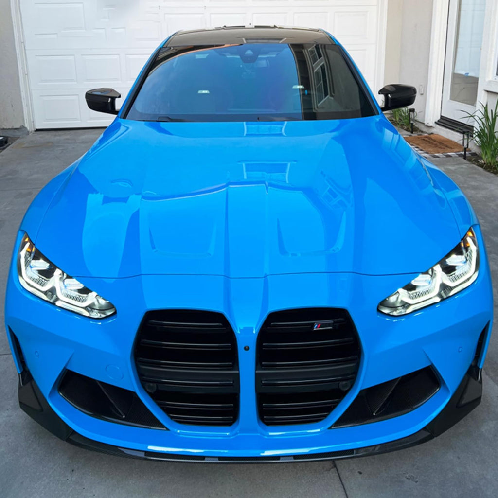 Front Lip Compatibility with 2021-2024 G80 M3 G82 G83 M4 Front Splitter Bumper Chin Lip Spoiler - installed fitment view