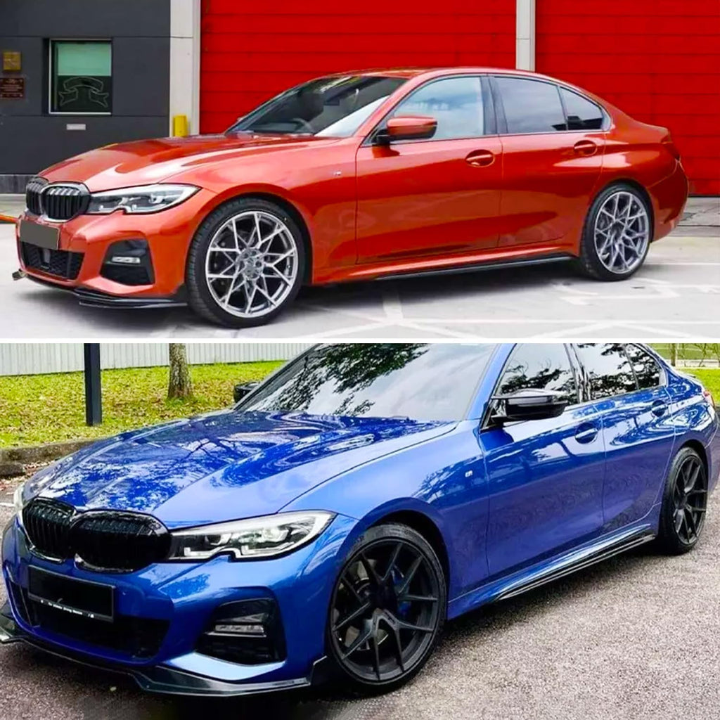 Side Skirts Compatibility with 2019-2022 3 Series G20 G28 M Sport Rocker Panel Line Door Extension - installed fitment view