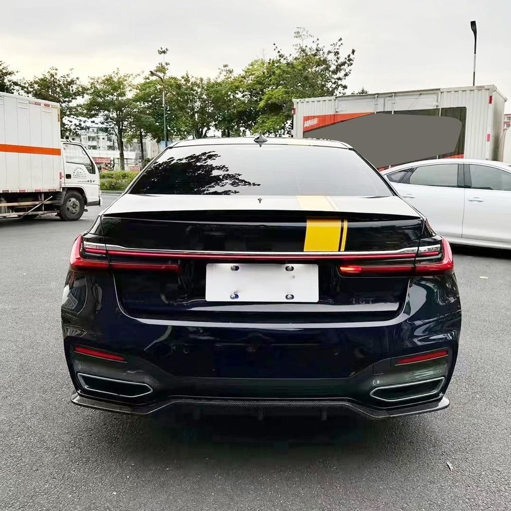 Rear Diffuser Compatibility with 2019-2022 7 Series G11 G12 M Sport Rear Bumper Chin Diffuser Kit - installed fitment view