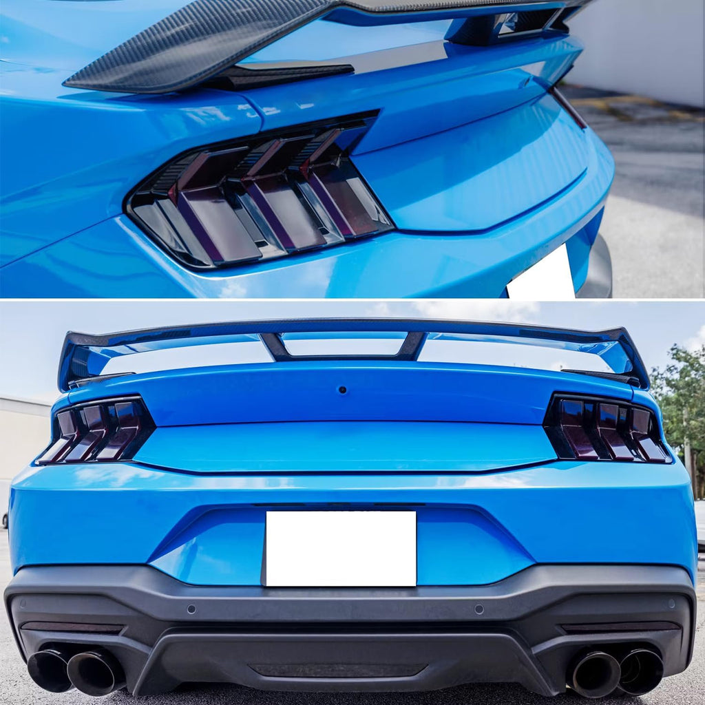 Tail Light Cover Compatible with 2024 2025 Mustang GT S650 Dark Horse Ecoboost Rear Brake Lamp - installed fitment view