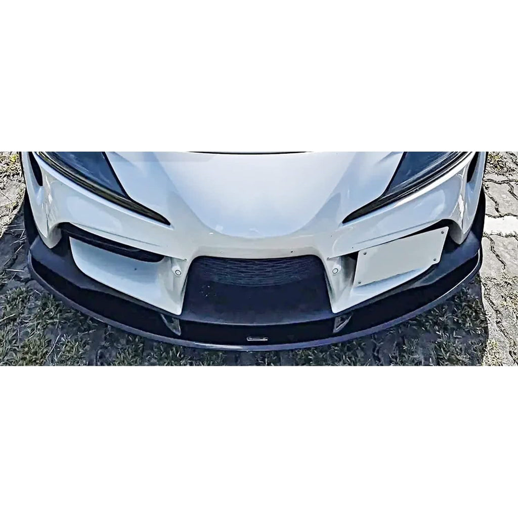 Front Lip Compatibility with 2020-2022 Supra GR A90 A91 Front Splitter Bumper Chin Lip Gloss Black - installed fitment view