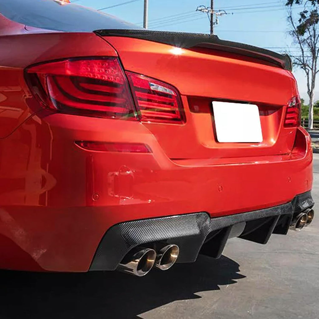Spoiler Compatibility with 2011-2016 5 Series F10 M5 Sedan 528i 535i 550i M4 Style Rear Trunk - installed fitment view