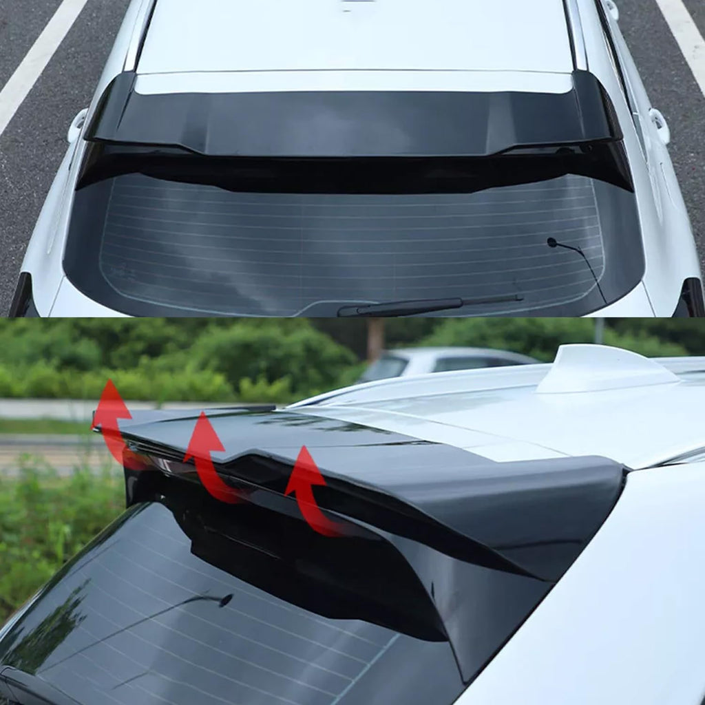 Rear Roof Spoiler Compatibility with 2018-2023 X3 G01 Rear Trunk Spliter Wing Lip (Gloss Black) - installed fitment view
