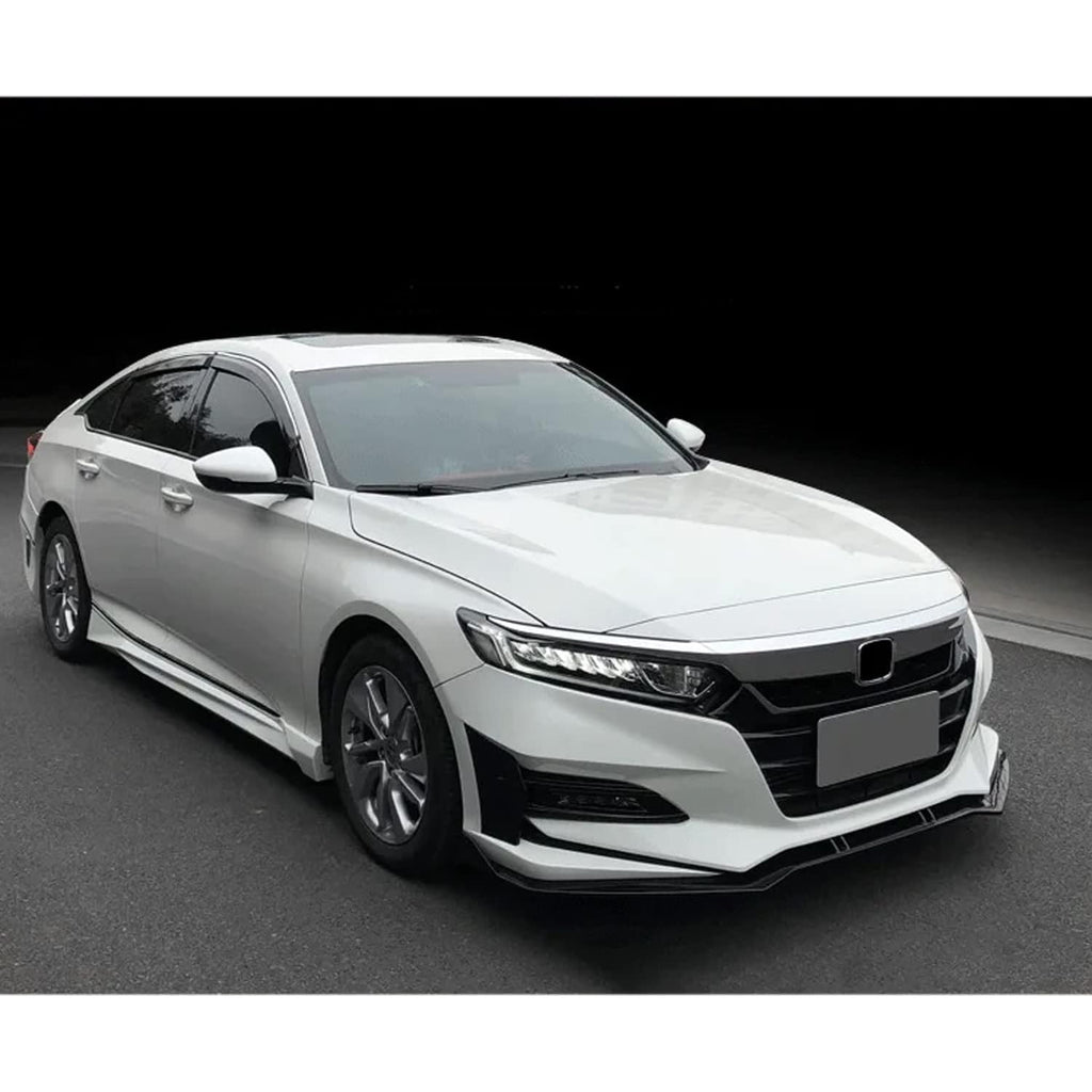Compatibility with 2018-2020 Accord Side Skirts Exterior Door Panel Trim Body Kits ABS White - installed fitment view