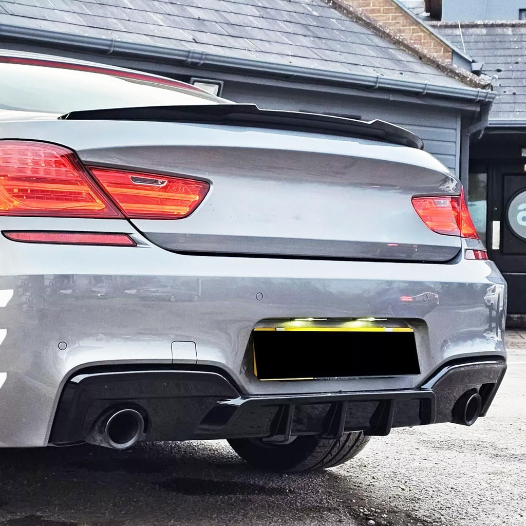 Rear Spoiler Compatibility with 2012-2018 6 Series F06 640i 650i M6 M4 Style Rear Trunk Wing Lid - installed fitment view