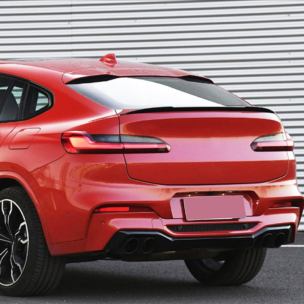 Spoiler Compatibility with 2018-2022 X4 G02 X4M F98 Rear Trunk Spliter Wing Lid (Gloss Black) - installed fitment view