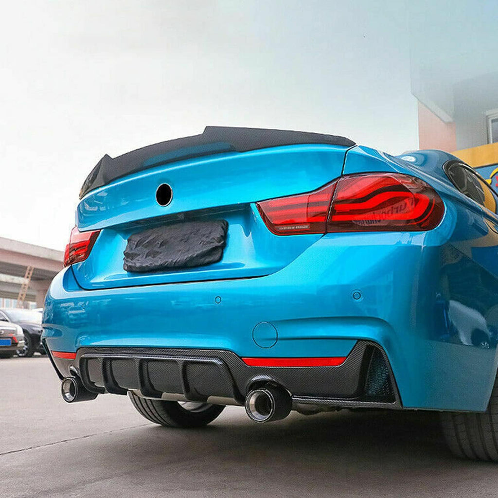 Compatibility with 2014-2020 BMW 4 Series F32 F33 F36 M Sport Rear Diffuser Bumper Chin Lip Carbon - included parts view