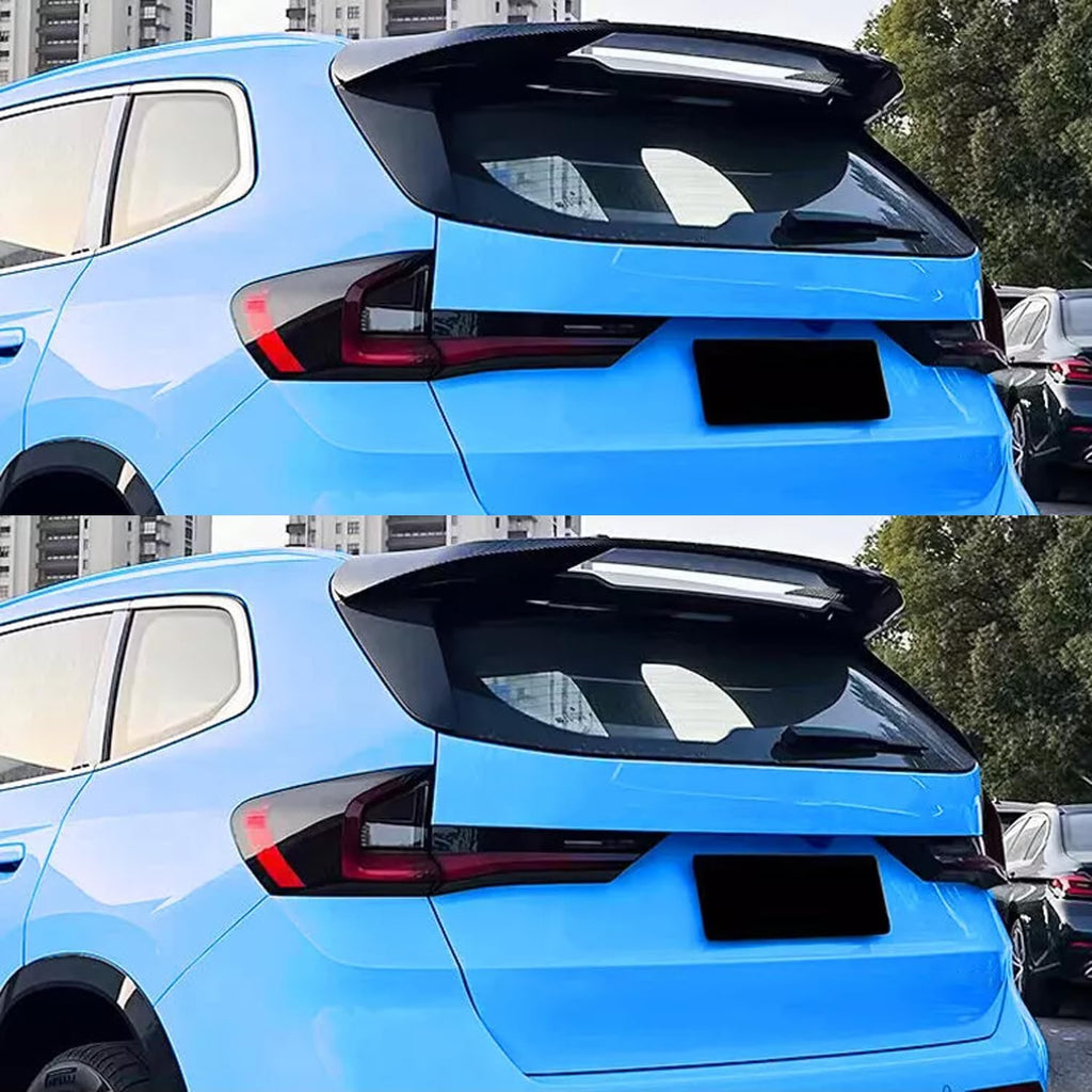 Rear Roof Spoiler Compatibility with 2023 2024 X1 U11 M Sport Rear Trunk Spliter Wing Lip (Carbon - installed fitment view