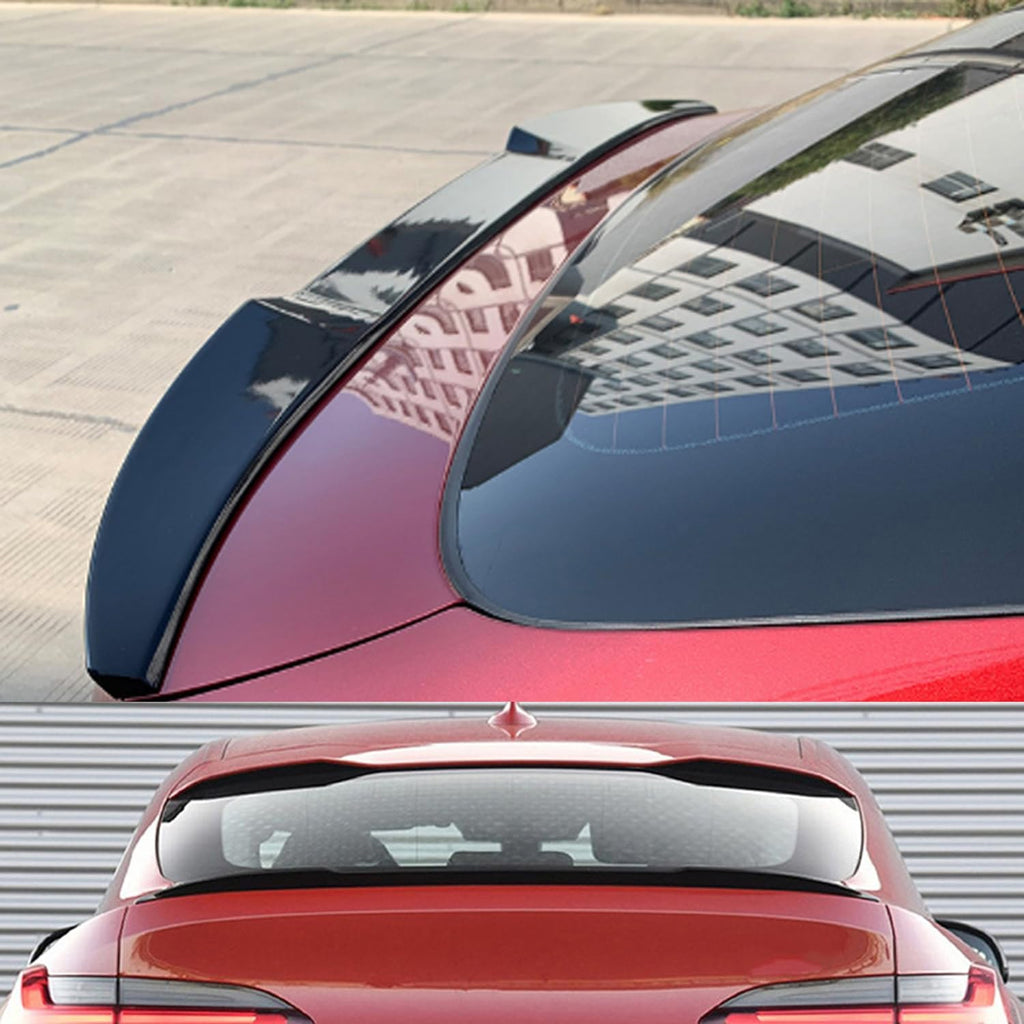 Spoiler Compatibility with 2018-2022 X4 G02 X4M F98 Rear Trunk Spliter Wing Lid (Gloss Black) - side angle view