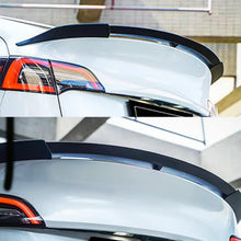Load image into Gallery viewer, Spoiler Compatibility with 2020-2023 Model Y Yofer Style Rear Trunk Wing Lid Spliter Gloss Black - side angle view