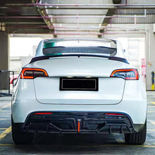 Load image into Gallery viewer, Rear Diffuser Lip Compatibility with 2020-2023 Model Y Yofer Style Rear Bumper Diffuser Spoiler - side angle view