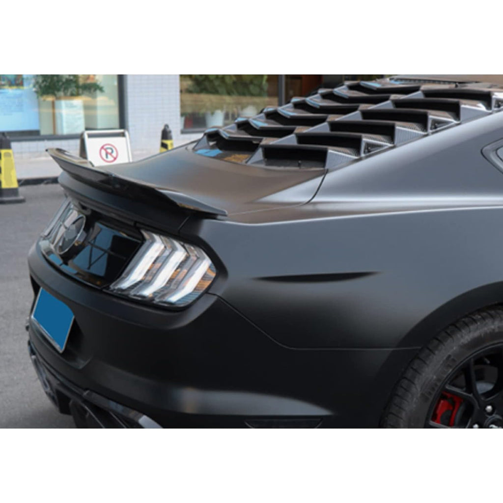 Rear Trunk Spoiler Compatibility with 2015-2021 Mustang GT Rear Trunk Spoiler Wing Lid Flap Spoiler - side angle view