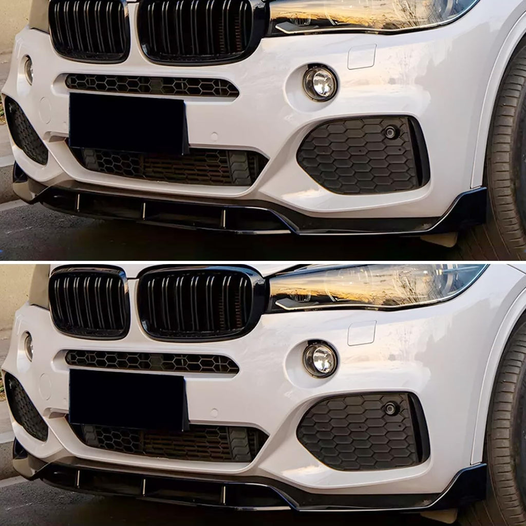 2014-2017 X3 F25 X4 F26 M Sport Front Chin Diffuser Lip Air Dam Splitter Spoiler (Gloss Black) - side angle view