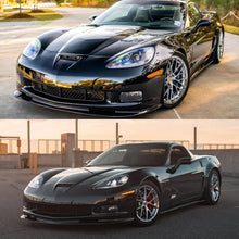 Load image into Gallery viewer, Front Lip Compatibility with 2005-2013 Corvette C6 Base Models | ZR1 Style Front Bumper Diffuser - side angle view