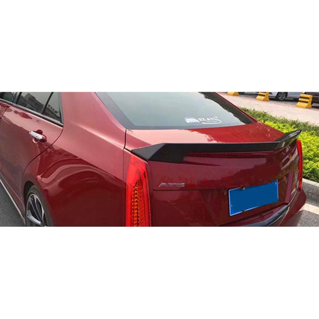 Spoiler Compatibility with 2013-2019 ATS ATS-L V Style Rear HighKick Trunk Spoiler Wing Lid Gloss Black - side angle view