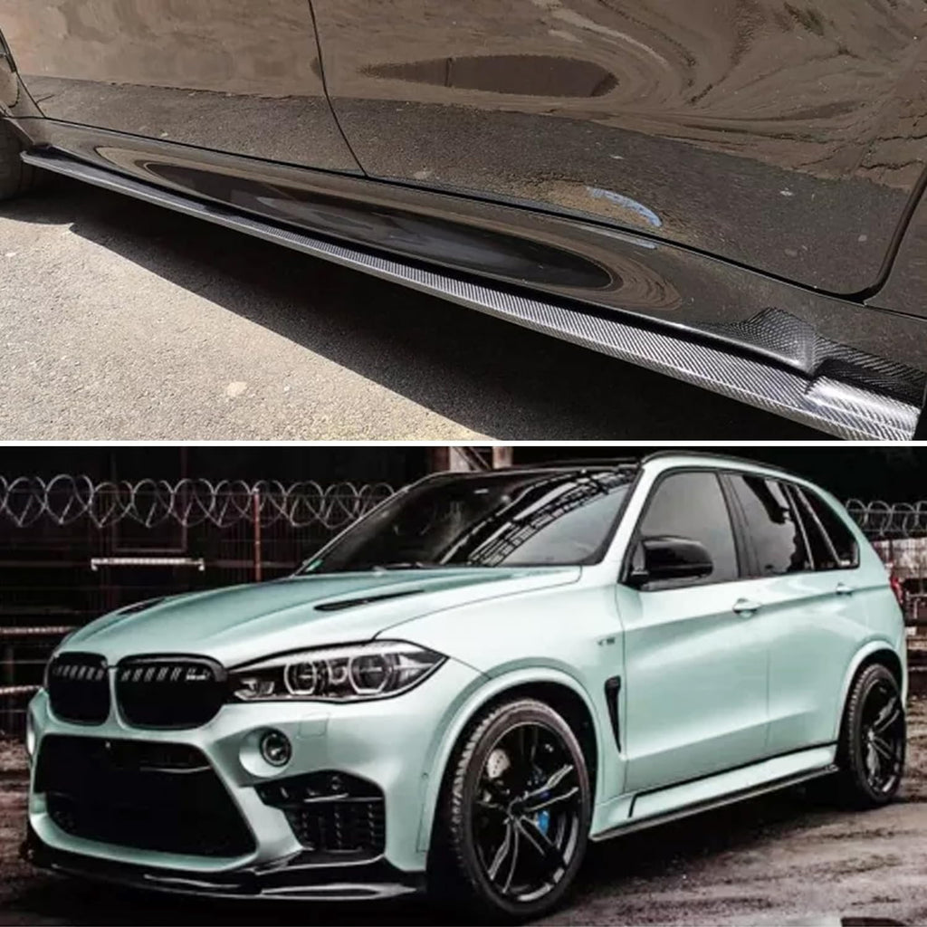 Side Skirts Compatibility with 2015-2019 5 Series F15 X5 F85 X5M F16 X6 F86 X6M Rocker Panel Line - side angle view