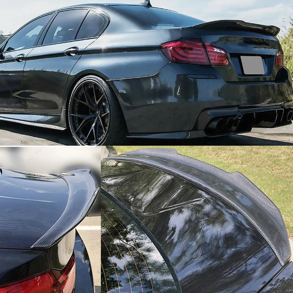 Spoiler Compatibility with 2011-2016 5 Series F10 M5 PSM Style Rear Trunk Spoiler Wing Lid Splitter - side angle view
