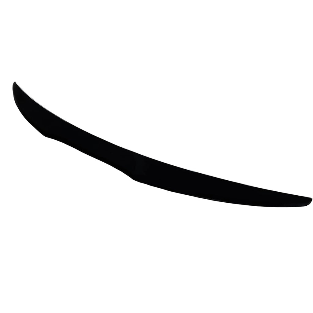 Rear Spoiler Compatibility with 2016-2024 Malibu Rear Highkick Trunk Wing Lid Trim Spliter Gloss Black - side angle view