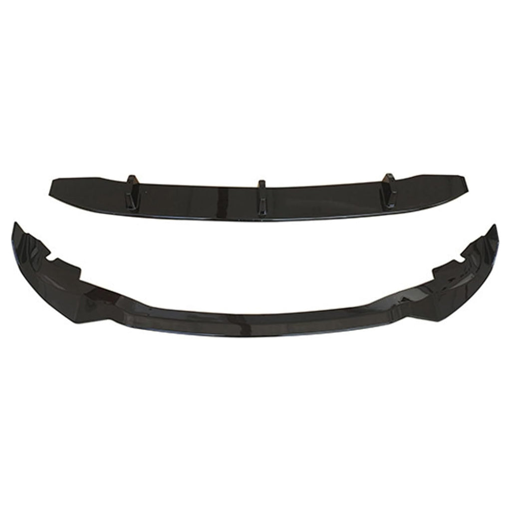 2019-2023 X5 G05 M Sport Front Bumper Lower Valance Chin Lip Splitter Spoiler Kit (Gloss Black) - side angle view