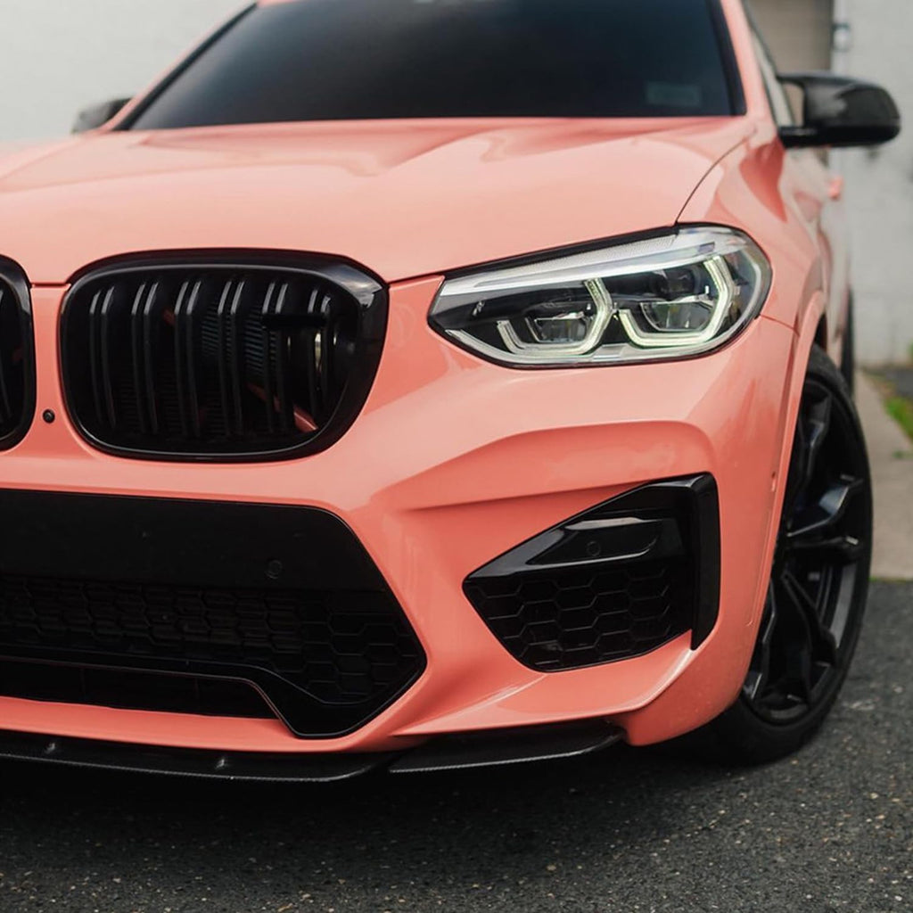 Front Bumper Lip Compatibility with 2019-2021 X3M F97 X4M F98 M Competition Sport Front Diffuser - installed fitment view