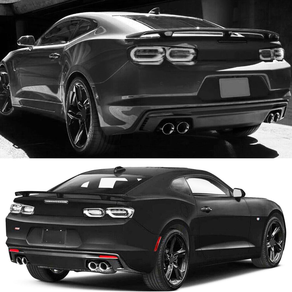 Spoiler Compatibility with 2016-2023 Camaro LS LT1 LT SS RS ZL1 Style Rear High Wing Trunk Lid Carbon Fiber - side angle view