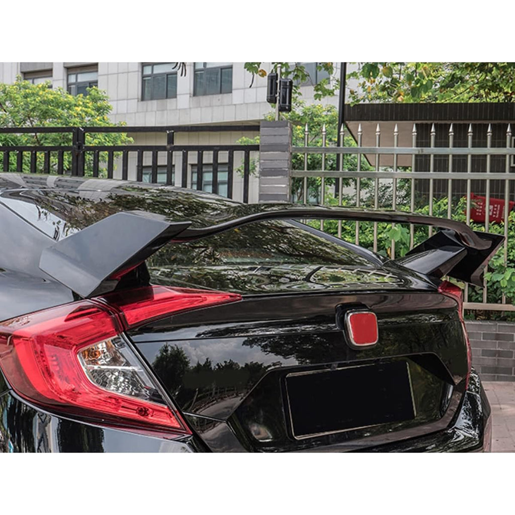 Rear Spoiler Compatibility with Civic 10th Gen 2016-2021 Rear Trunk Lid Spoiler Wing JDM Type-R - side angle view