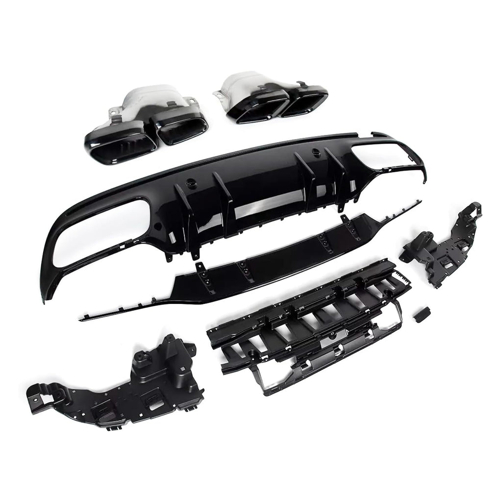 Rear Diffuser Compatibility with 2015-2021 C Class W205 AMG Sedan C300 C43 C63 4Door C63 Style Rear - installed fitment view