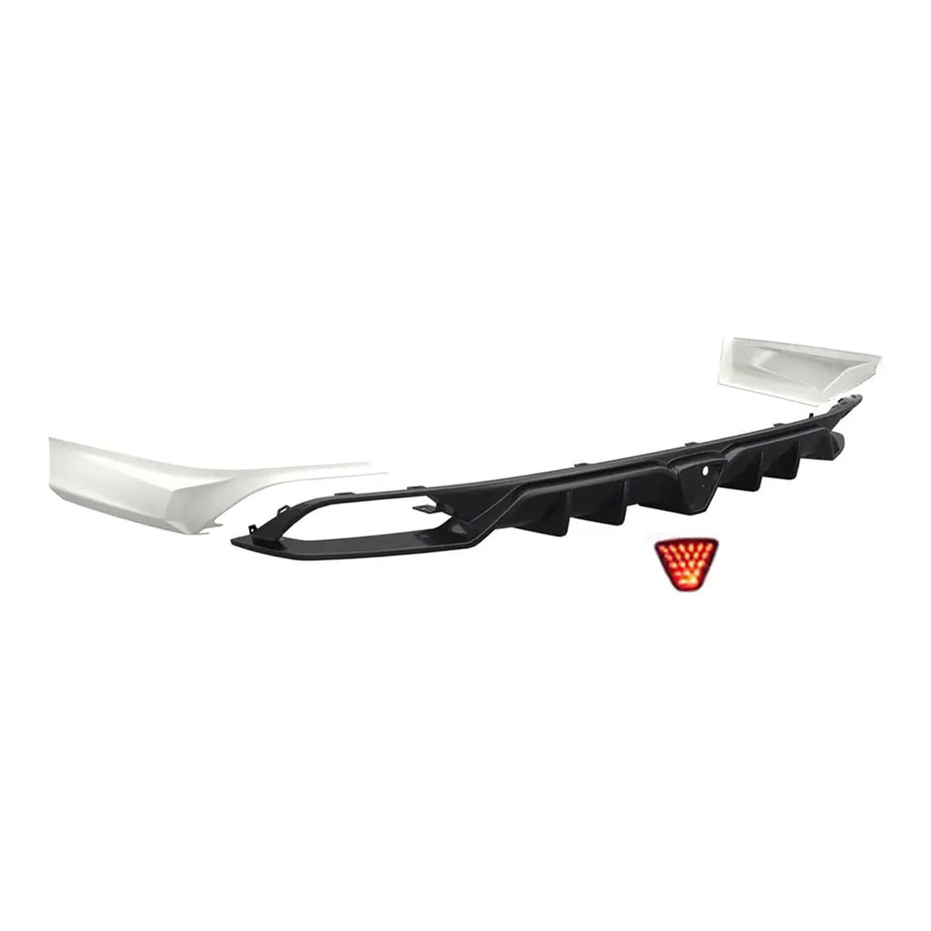 Rear Lip Compatibility with 2018-2022 Accord 10th Rear Bumper Chin Lip with W LED Brake Light + - side angle view