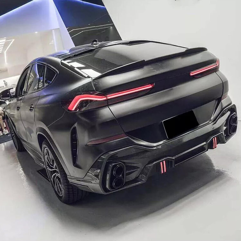 Spoiler Compatibility with 2020-2023 X6 G06 M Sport Rear Trunk Spoiler Wing Lid Splitter Bodykit - side angle view