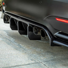 Load image into Gallery viewer, Compatibility with 2014-2020 BMW F80 M3 Sedan F82 F83 M4 with M Sport Rear Bumper Diffuser Lip V - side angle view