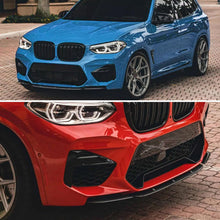 Load image into Gallery viewer, Front Bumper Lip Compatibility with 2019-2021 X3M F97 X4M F98 M Competition Sport Front Diffuser - side angle view