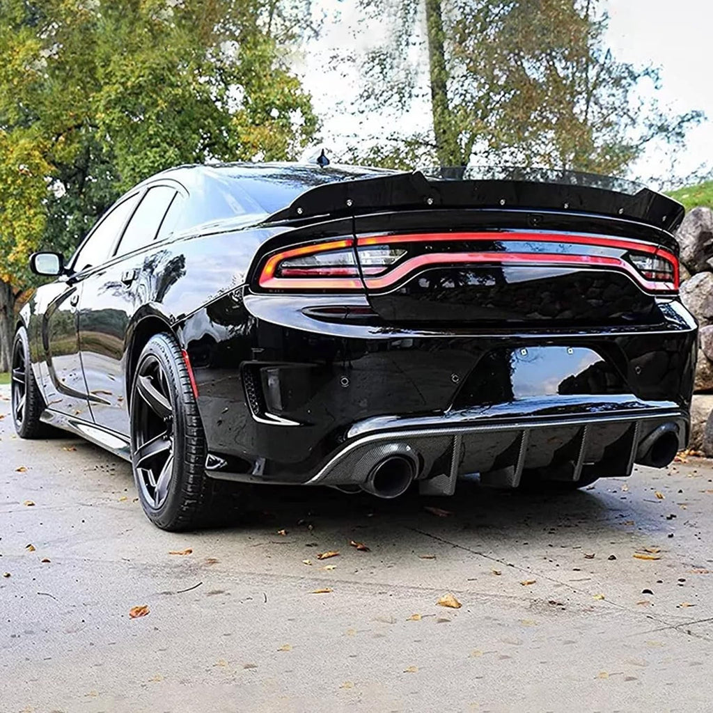 Rear Diffuser Compatibility with 2015-2024 Charger SRT Non-Widebody Models Rear Bumper Chin - side angle view