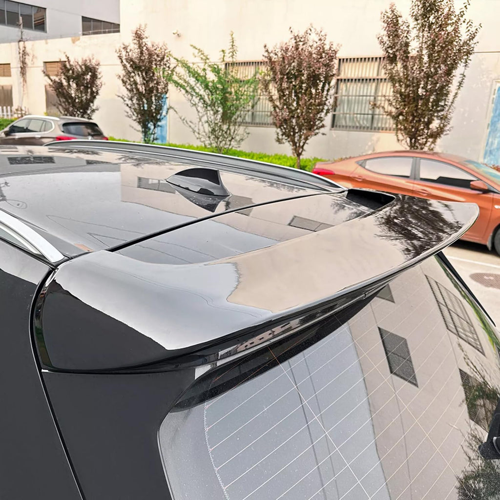 Rear Roof Spoiler Compatibility with 2019-2023 X5 G05 M Sport Rear Trunk Spliter Wing Lid Gloss Black - side angle view