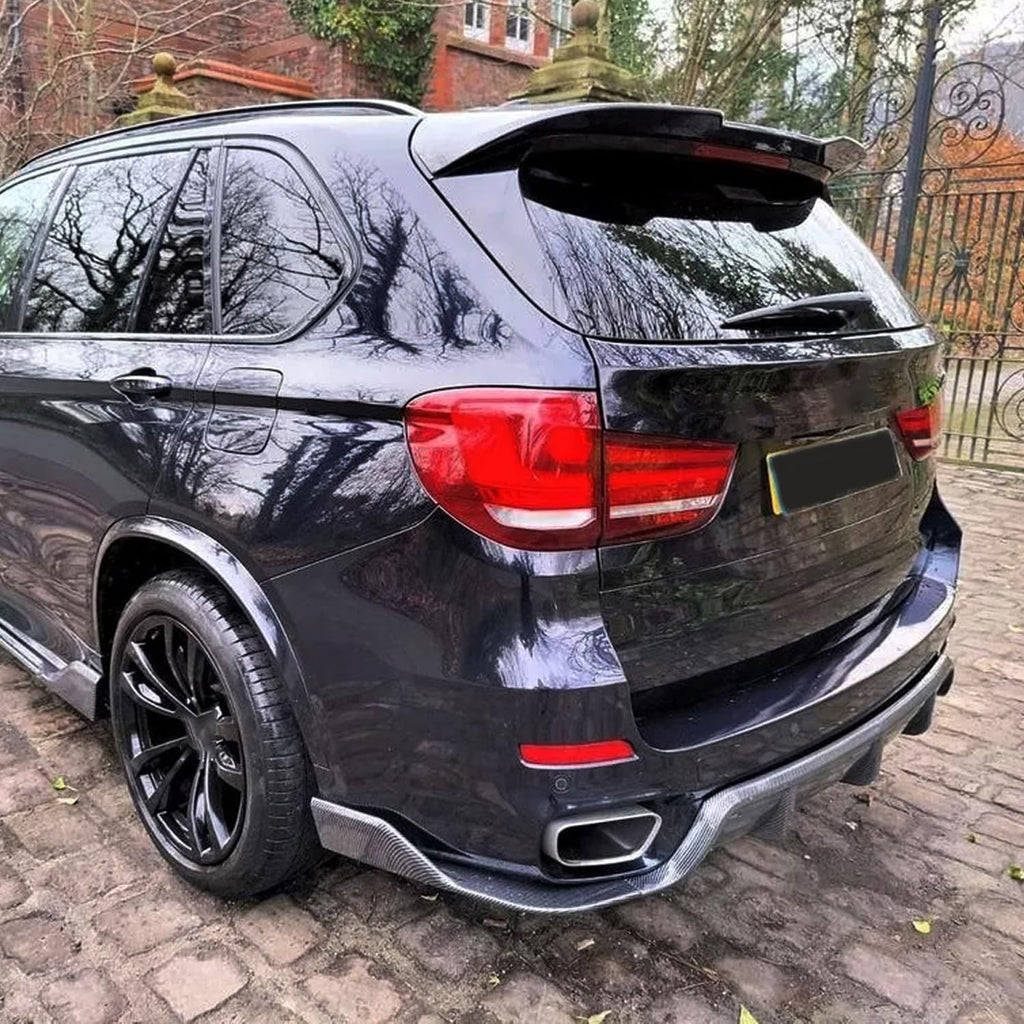 Rear Roof Spoiler Compatibility with 2014-2018 F15 F85 X5 X5M Rear Trunk Spliter Wing Lid (Carbon - side angle view