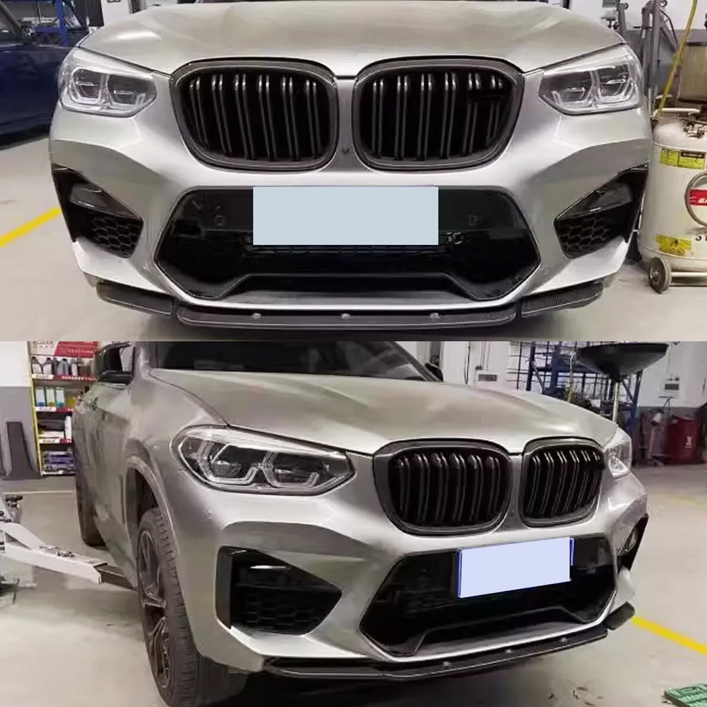 Front Bumper Lip Compatibility with 2019-2021 X3M F97 X4M F98 M Competition Sport Front Diffuser - side angle view