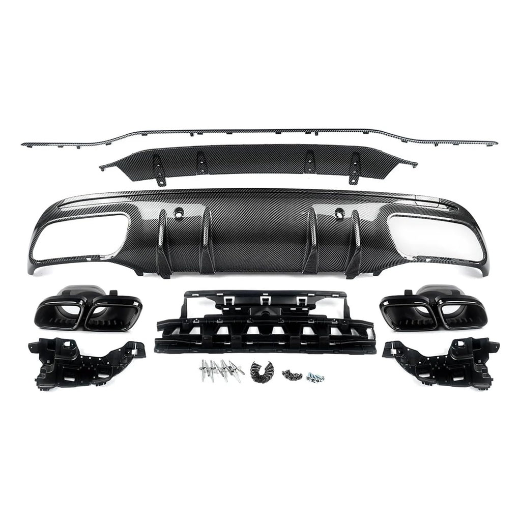 Rear Diffuser Compatibility with 2015-2021 C Class W205 AMG Sedan C300 C43 C63 4Door C63 Style Rear - included parts view